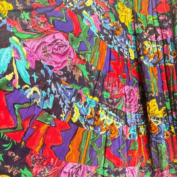 Bila of California Colourful Cotton Midi Skirt M - Picture 4 of 7